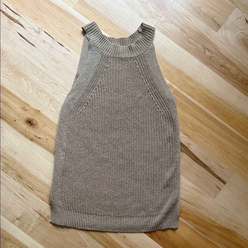 Knit Sleeveless Tank Top in Taupe